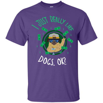 Dog Lover T-shirt I Just Really Like Dogs, Ok Purple