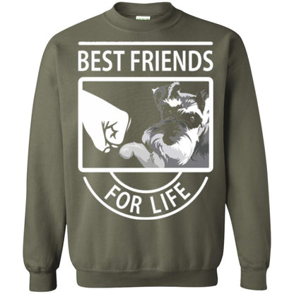 Schnauzer Lover T-shirt Best Friends For Life Military Green