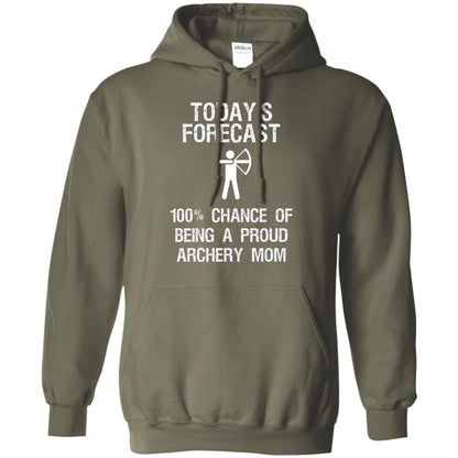 Archery Mom Shirt Forecast Chance Of Being A Proud Archery Mom Military Green