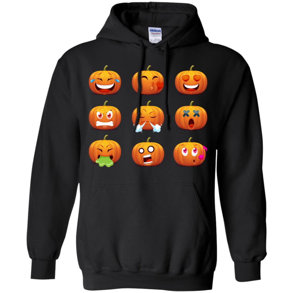 Funny Pumpkins Emoji Halloween Gift Shirt Black