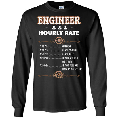 Engineer Hourly Rate Shirt For Mens Or Womens Black