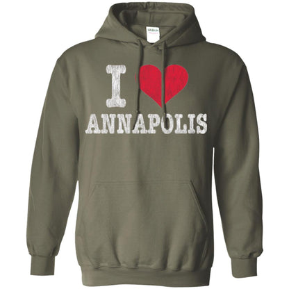 Distressed Retro I Love Annapolis T-shirt Military Green