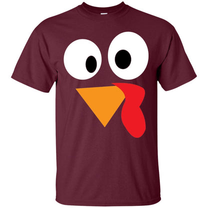 Happy Thanksgiving Funny Turkey Face T-shirt Maroon