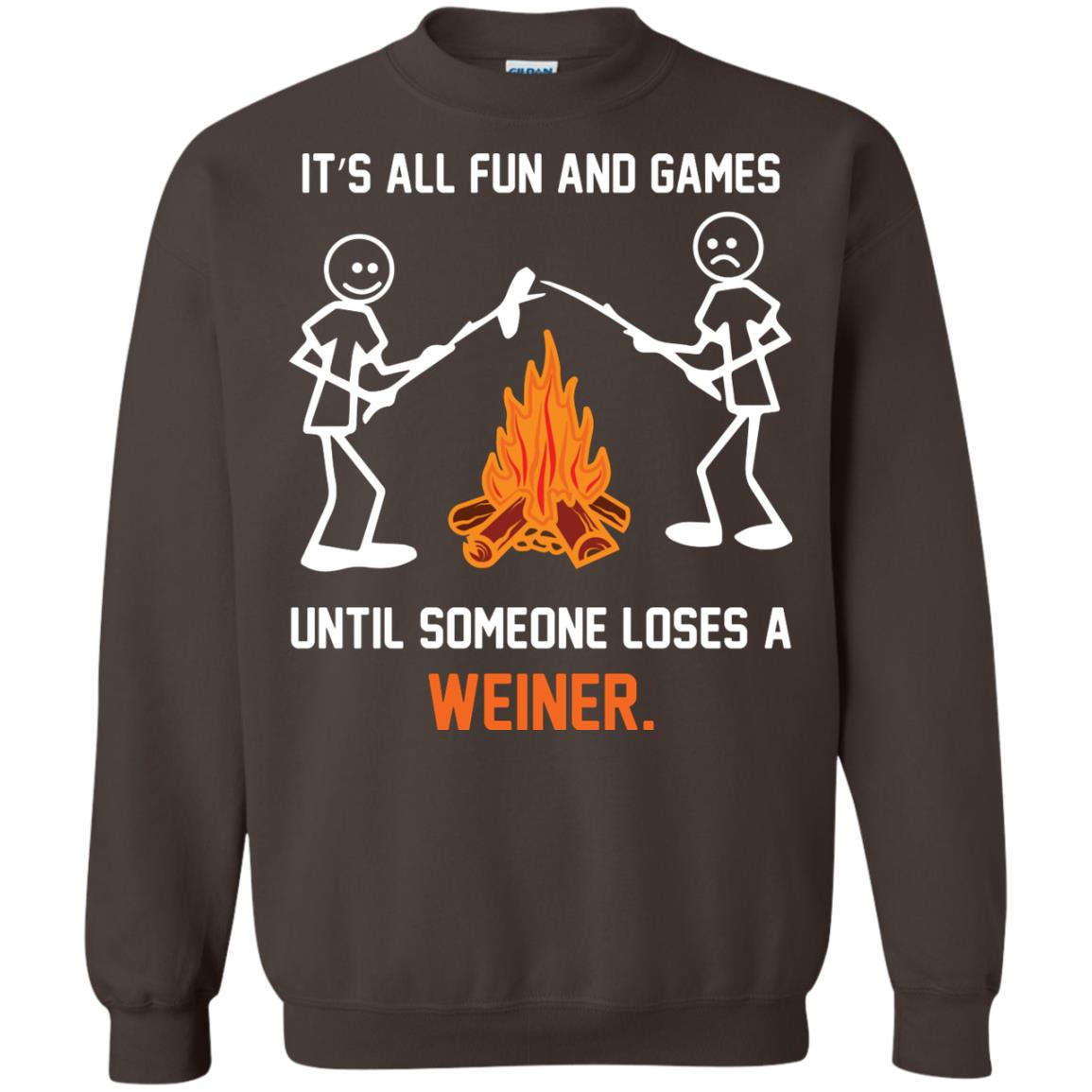 Camper T-shirt It’s All Fun And Games Until Someone Loses A Weiner Dark Chocolate