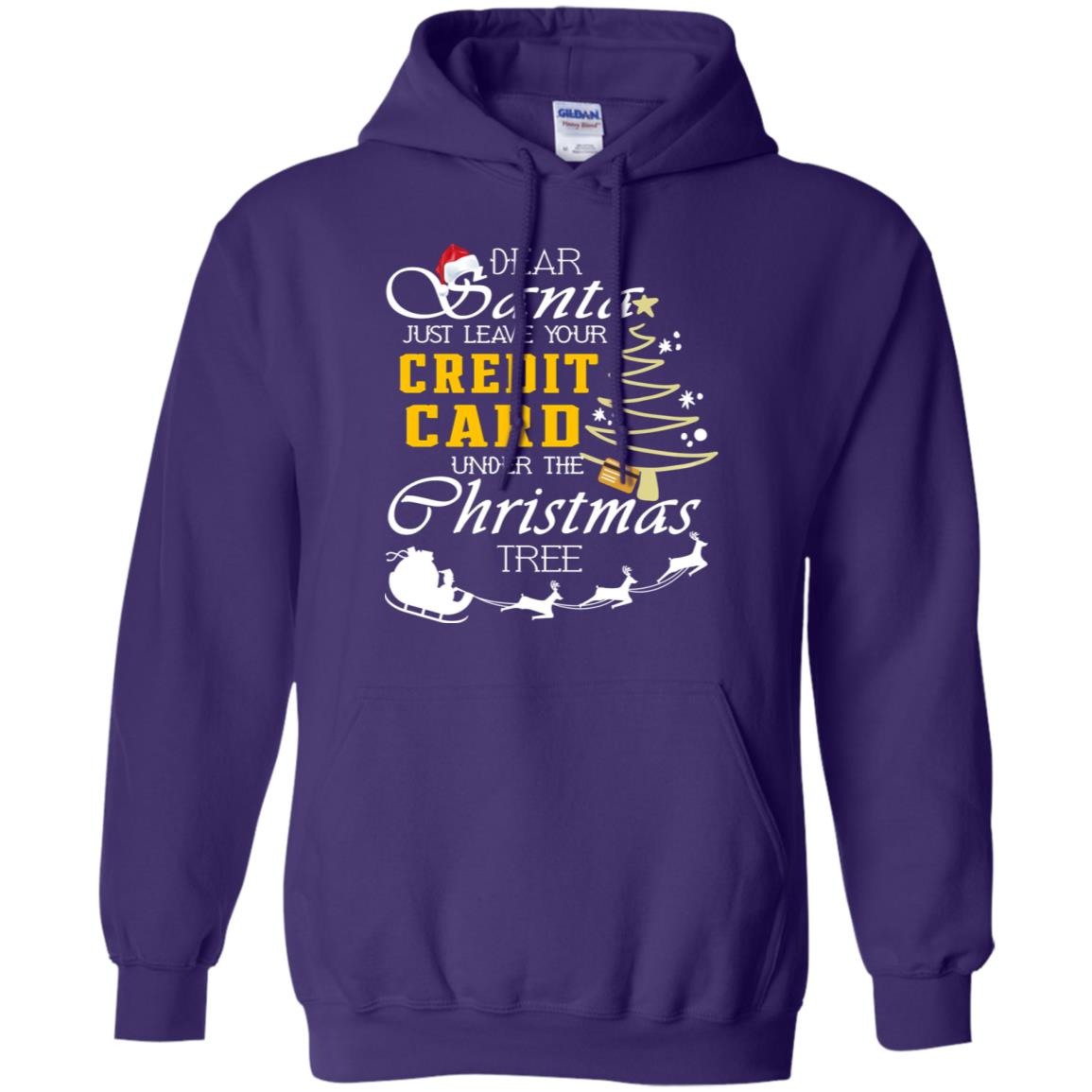 Dear Santa Just Leave Tour Credit Card Under The Christmas Tree X-mas Gift Shirt Purple