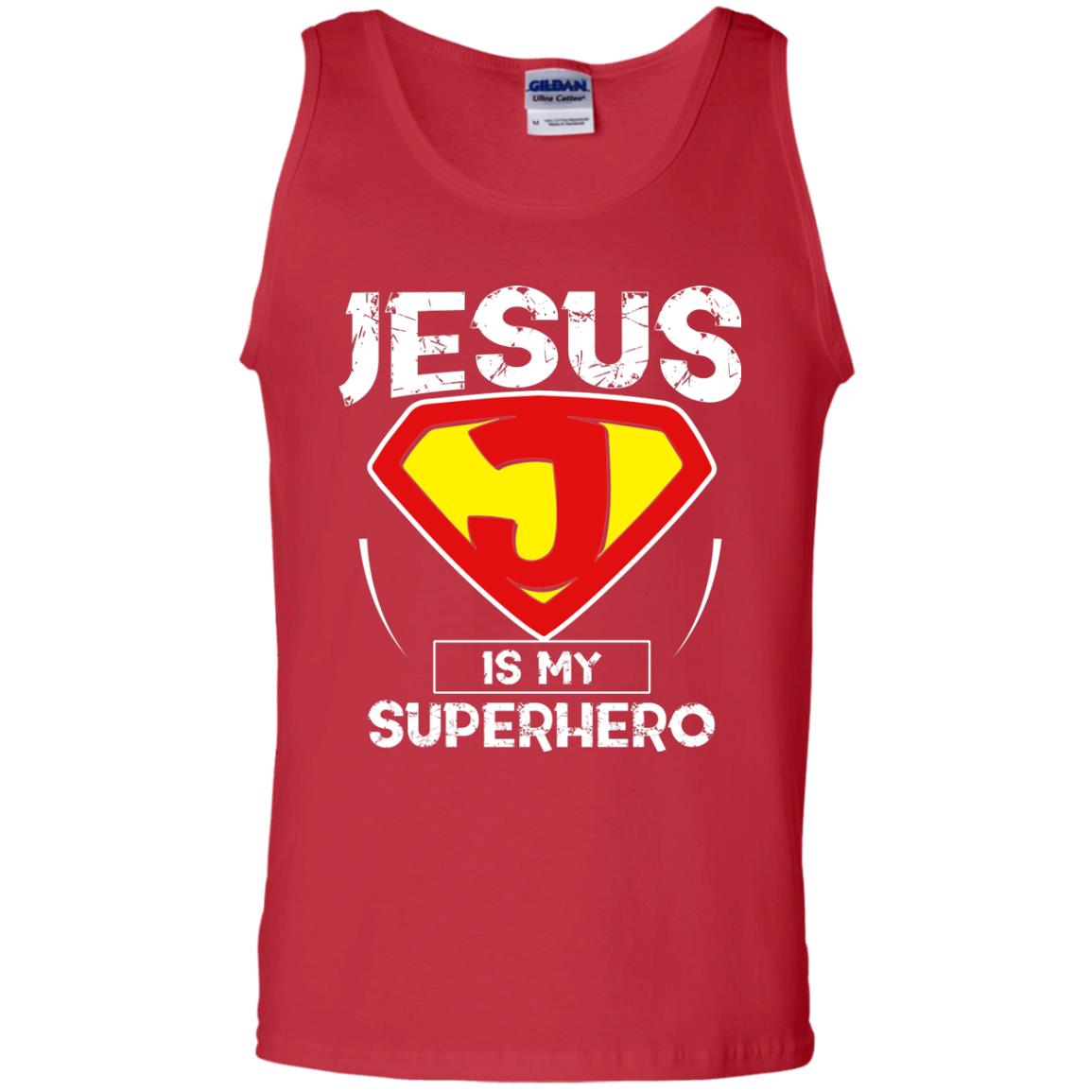 Jesus Is My Superhero Christian Movie Fan T-shirt Red