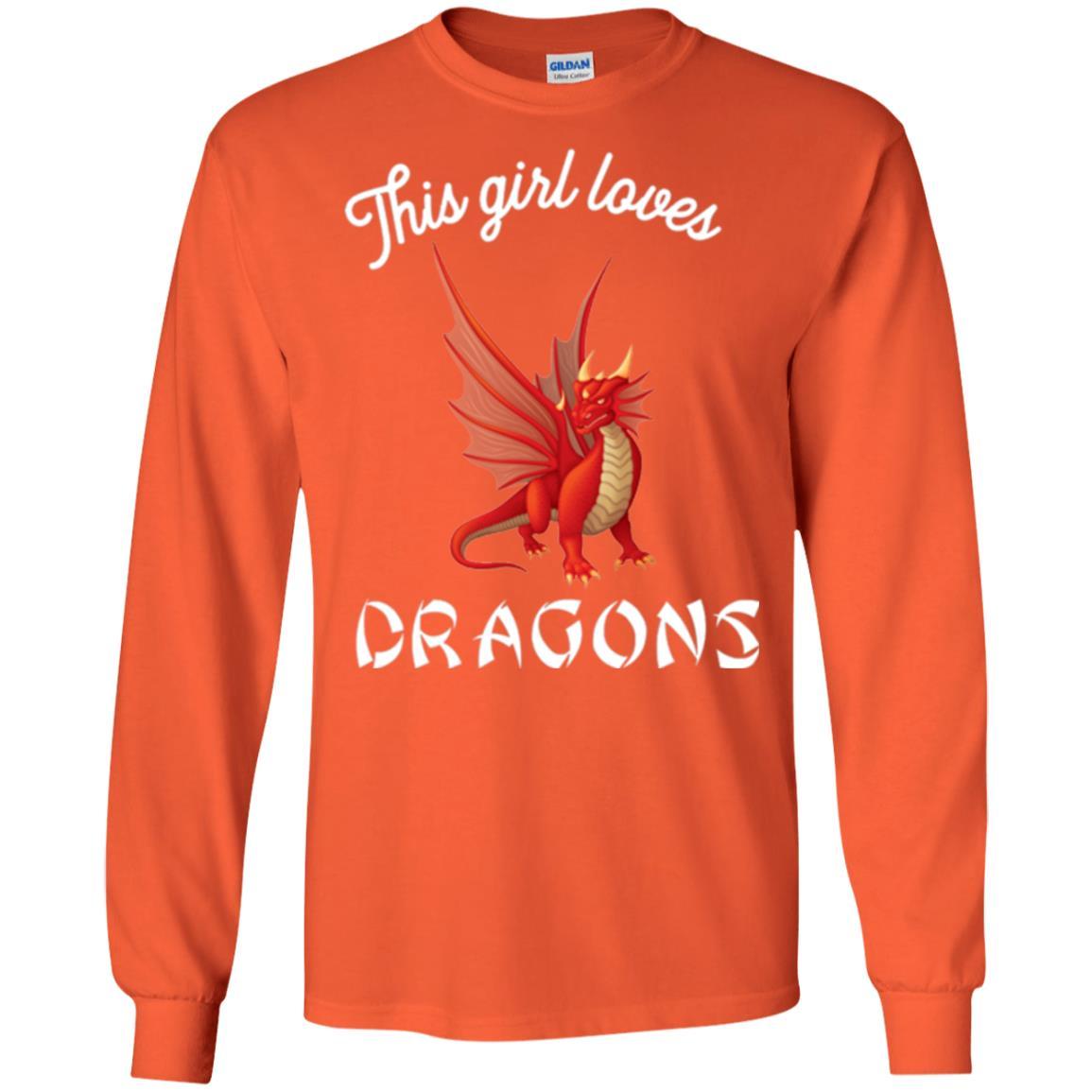 Dragon Lover T-shirt This Girl Loves Dragonst-shirt Orange