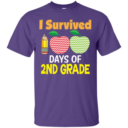 Kindergarten T-shirt I Survived 100 Days Of 2nd Purple