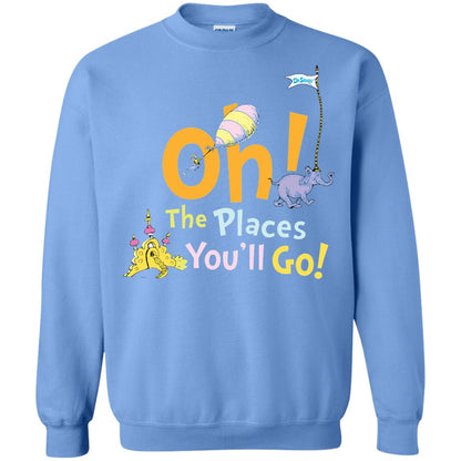 Read Across America Day T-shirt Dr. Seuss Oh The Places You_ll Go Carolina Blue