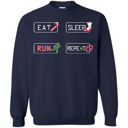 Christmas T-Shirt Eat Sleep Run Repeat Navy