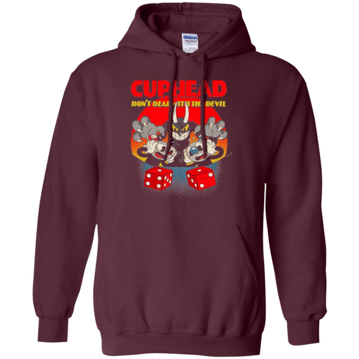 Video Game T-shirt Cuphead And Mugman Devil_s Dice Maroon