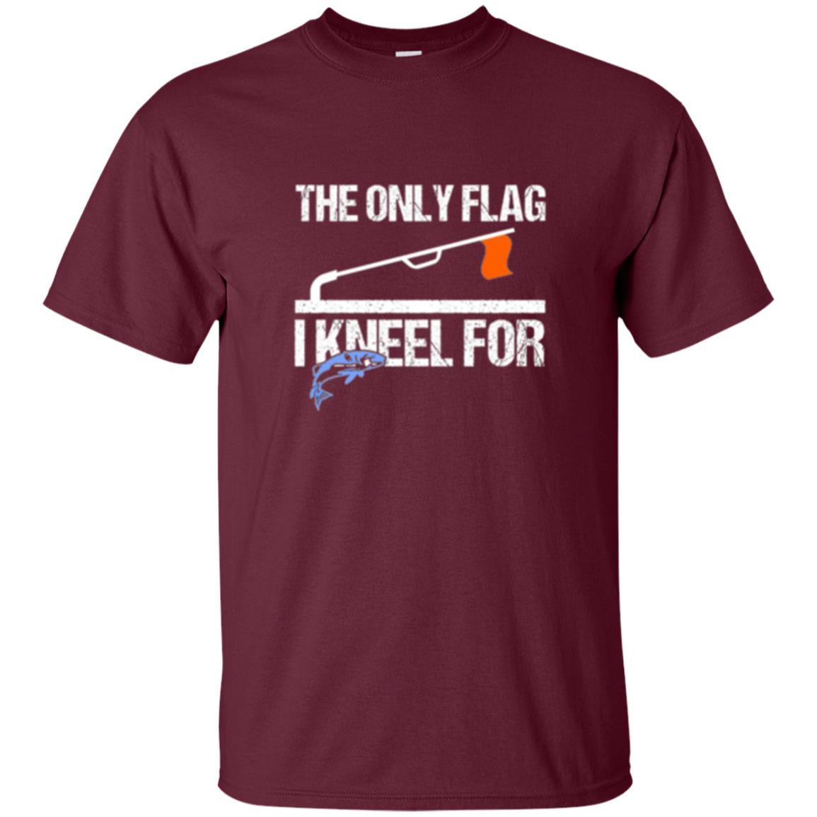 Fisherman T-shirt Ice Fishing Tip Up Flag T-shirt Maroon