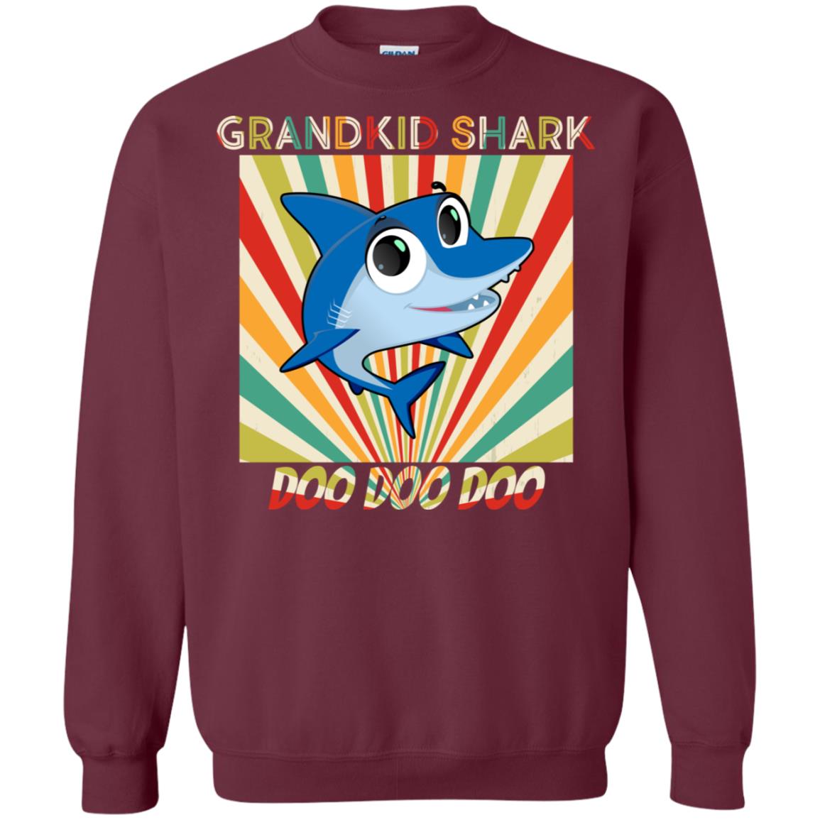 Grandkids Shark Doo Doo Doo Family Shark Gift Shirt Maroon