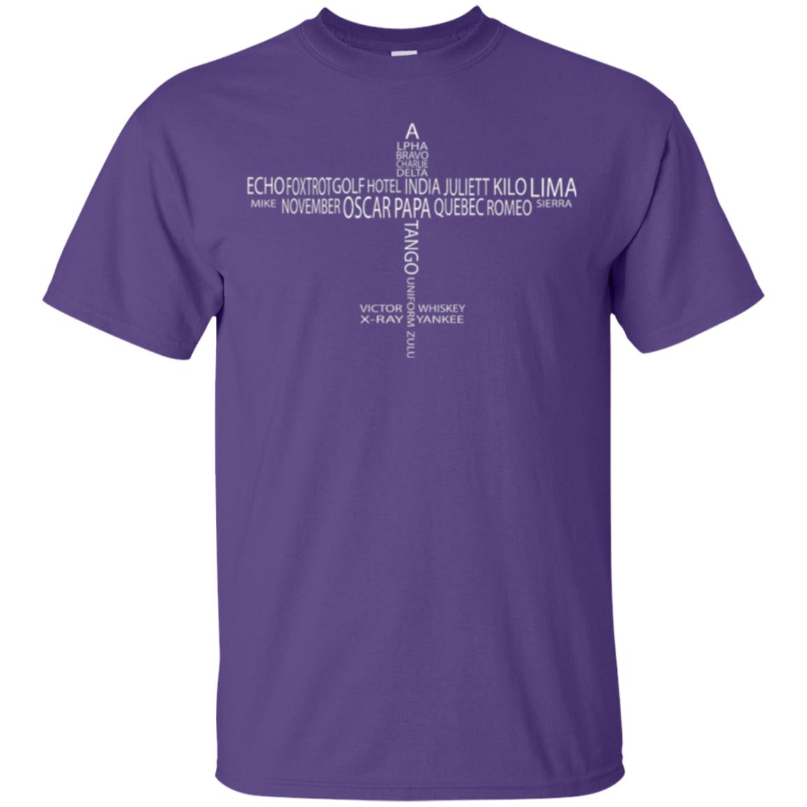 Aviation T-shirt Phonetic Alphabet Pilot Purple