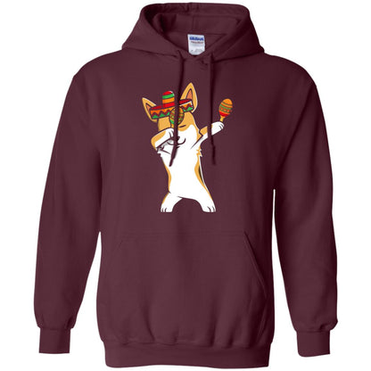 Dabbing Corgi Funny Cinco De Mayo T-shirt Maroon
