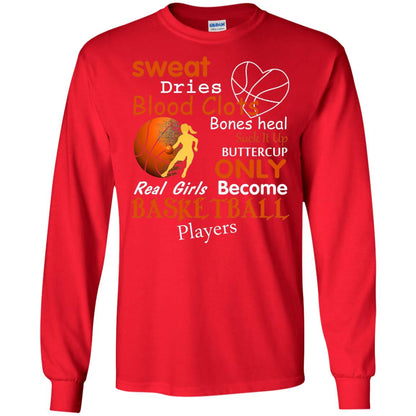 Basketball Shirt Real Girls Become Basketball Players Red