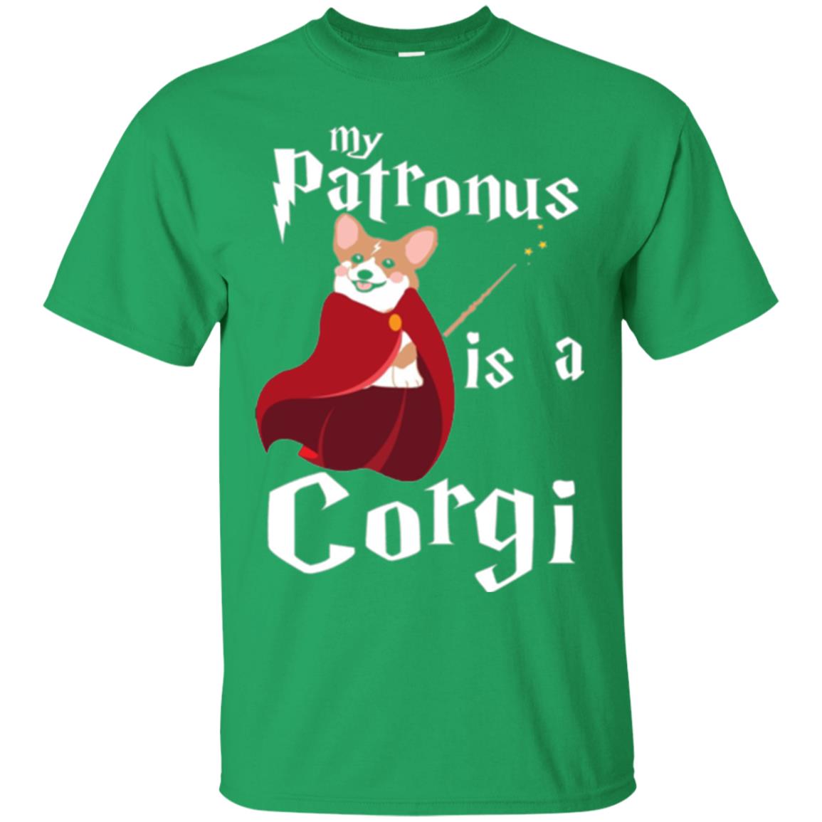 Dog Lover T-shirt My Patronus Is A Corgi Irish Green