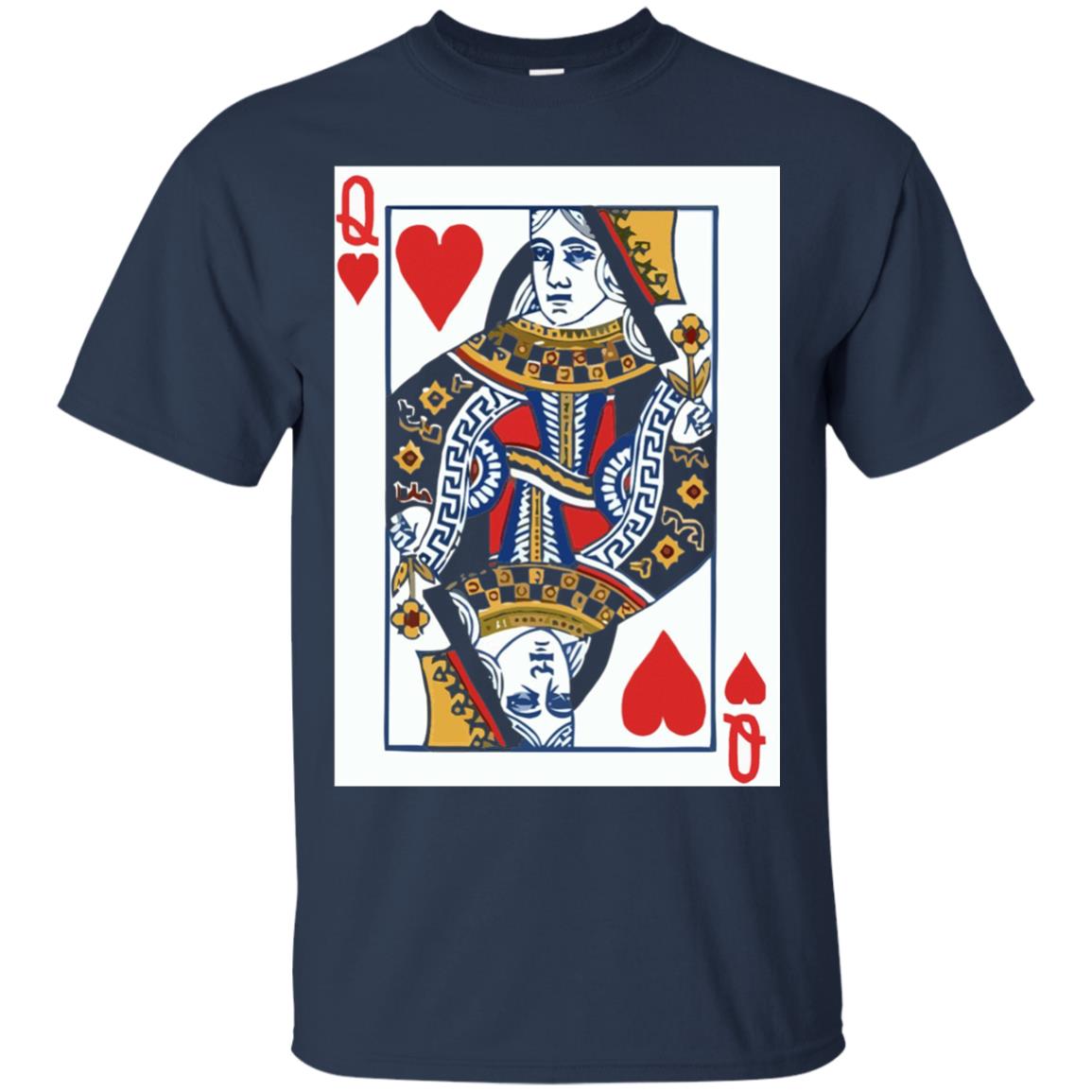 Valentines Day T-shirt Queen Of Hearts Cards Couple Navy