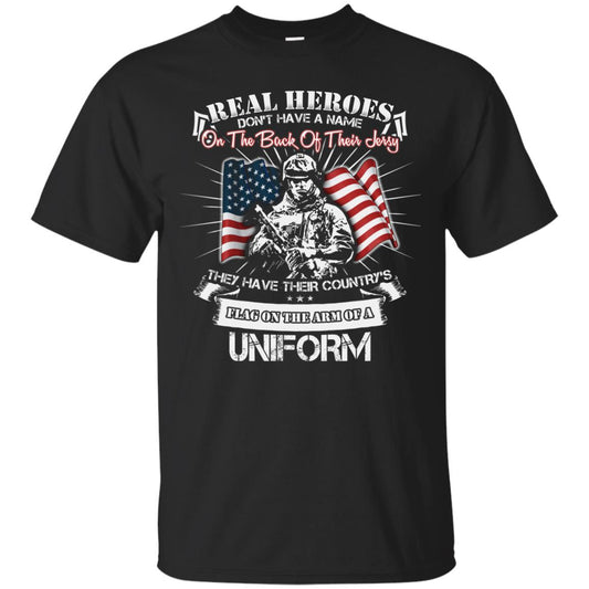 Real Heroes Dont Have A Name On The Back Of Their Jersey They Hev Their Country Flag On The Arm Of A Uniform Black