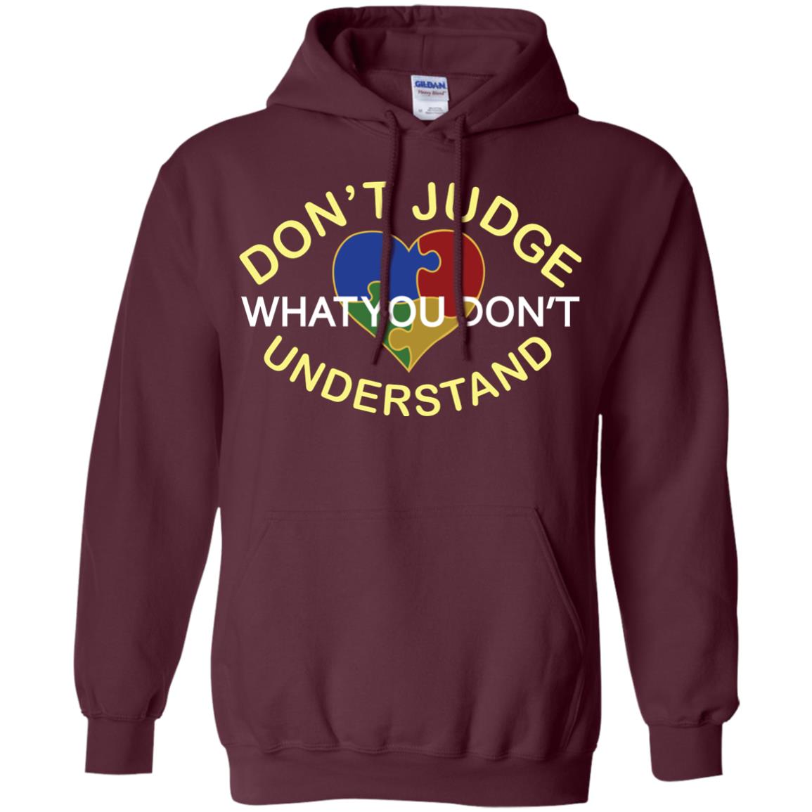 Don't Judge What You Don't Understand Autism Awearness Shirt Maroon