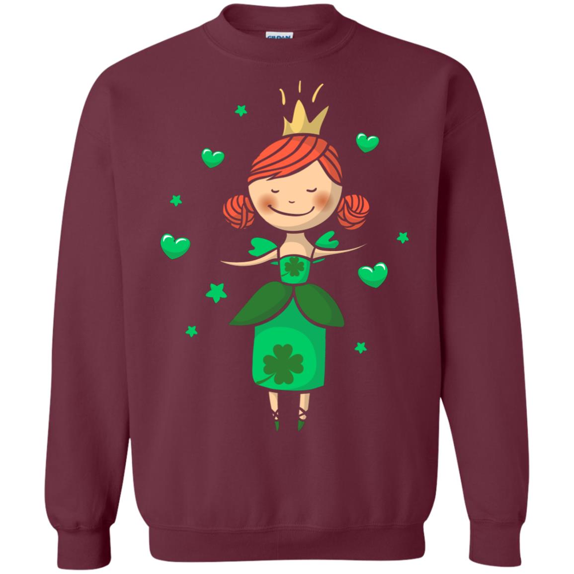 Irish Princess St. Patricks Day Gift Shirt For Girls Maroon