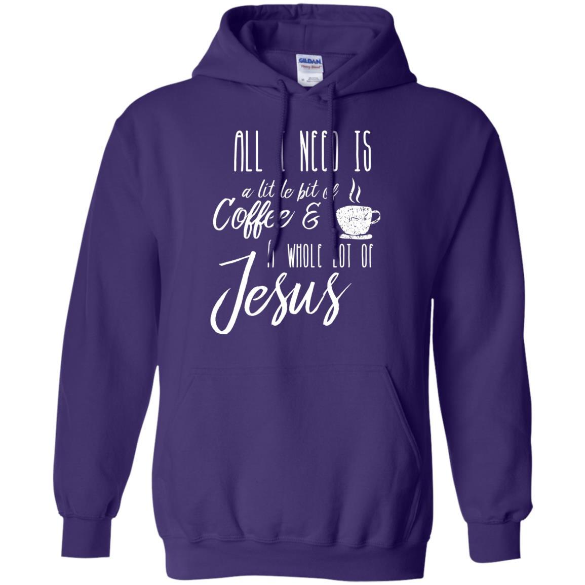 Christian T-shirt All I Need Is A Little Bit Of Coffee Purple