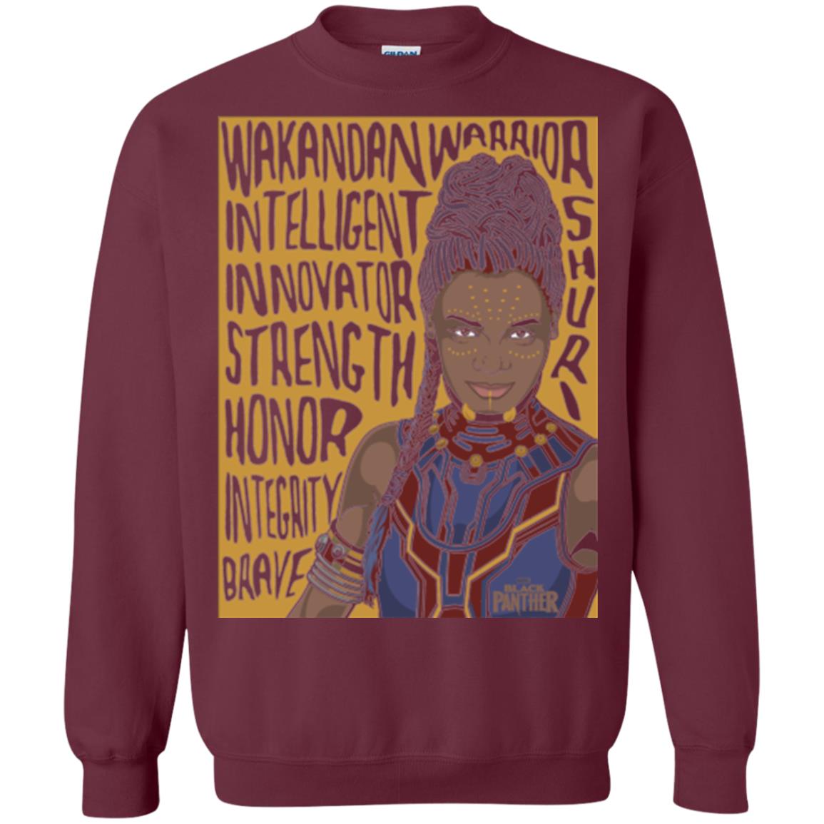 Black Panther Movie Shuri Word Art T-shirt Maroon