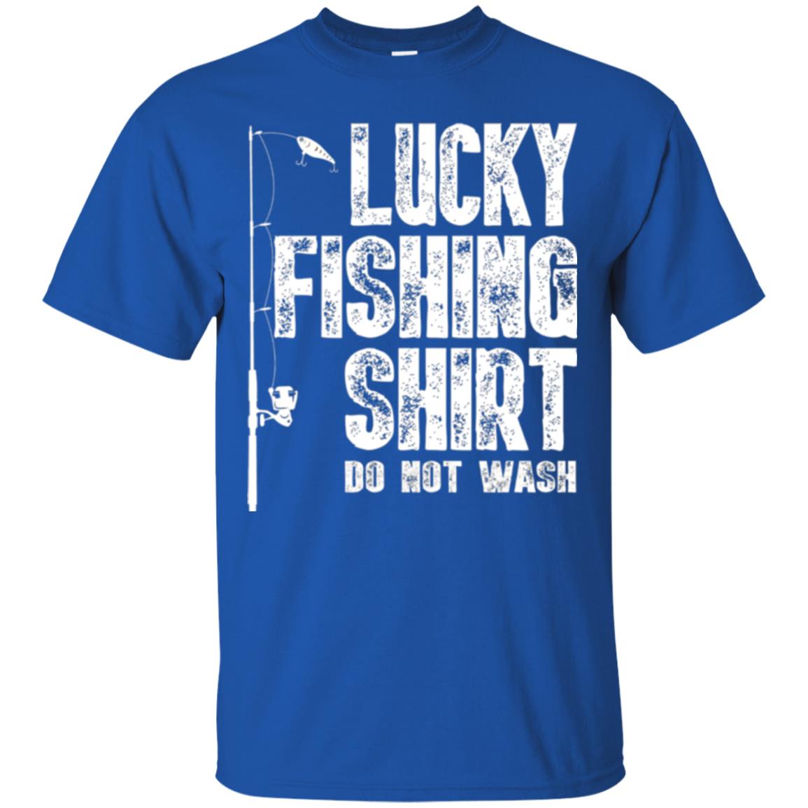 Fisherman T-shirt Lucky Fishing Shirt Do Not Wash Royal