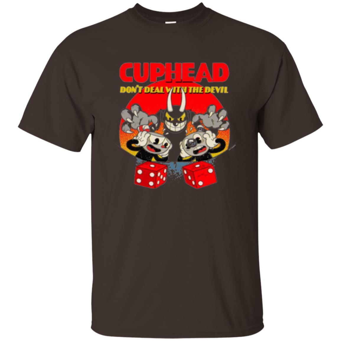 Cuphead And Mugman Devil_s Dice Video Game Graphic T-shirt Dark Chocolate