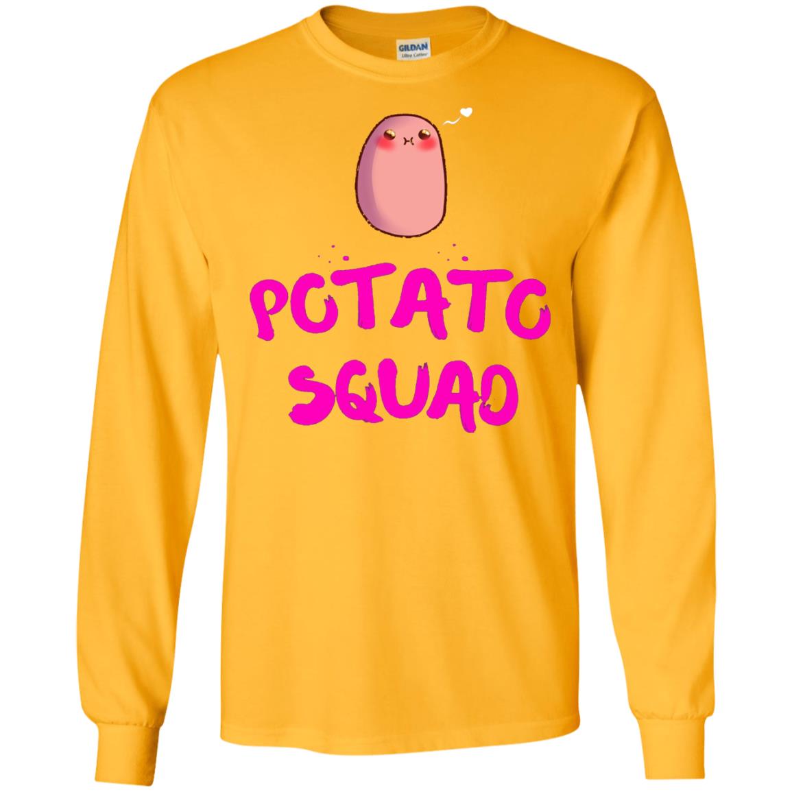 Cute Potato Squad T-shirt I Love Potato Gold