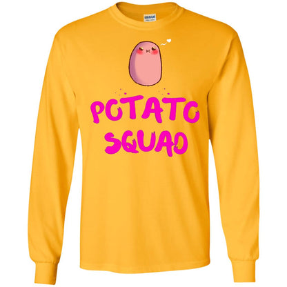 Cute Potato Squad T-shirt I Love Potato Gold