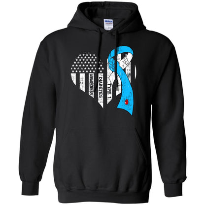 Diabetes Awareness Type 1 Ribbon Flag Shirt Black