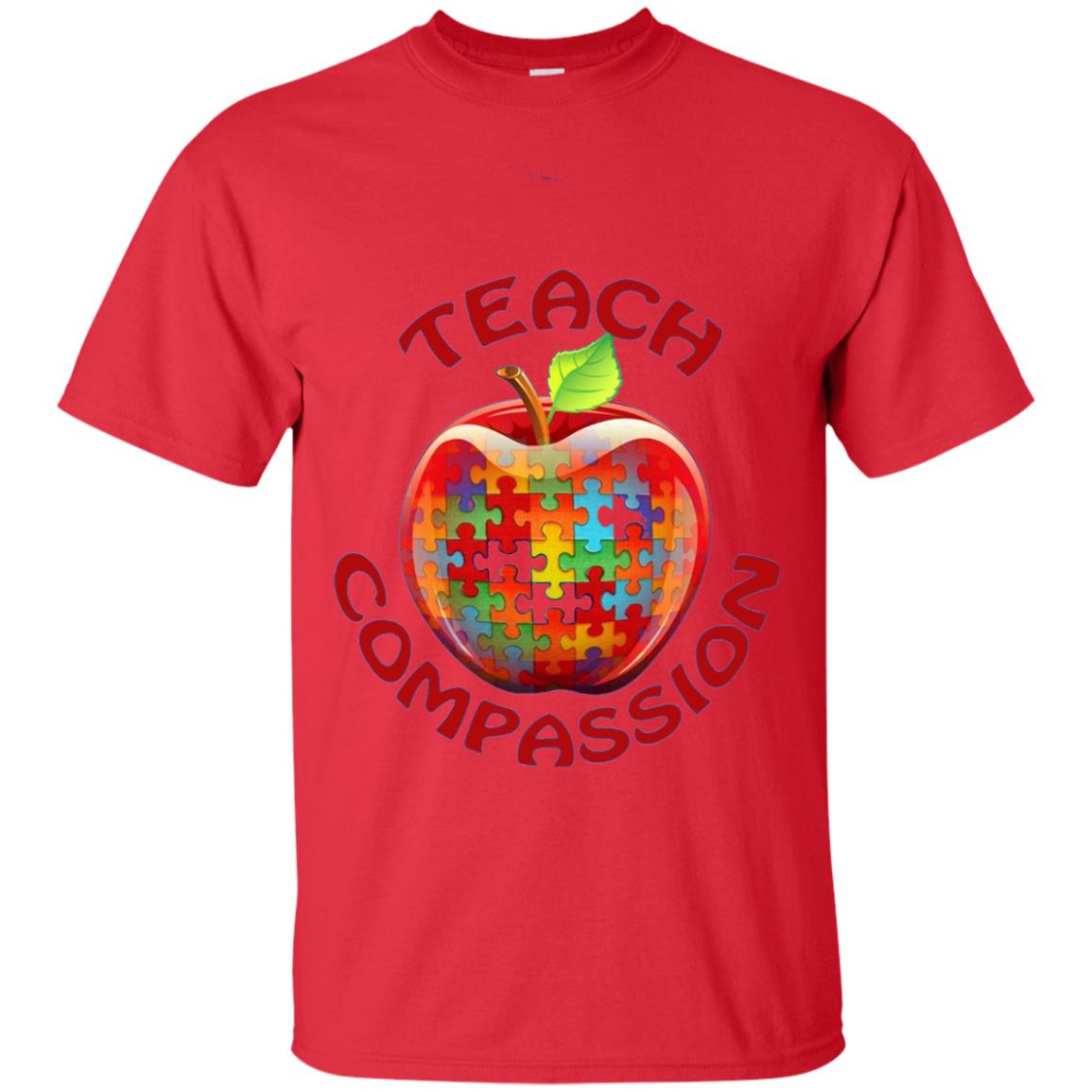 Teach Compassion Autism Awareness T-shirt Red