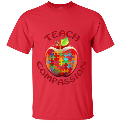 Teach Compassion Autism Awareness T-shirt Red