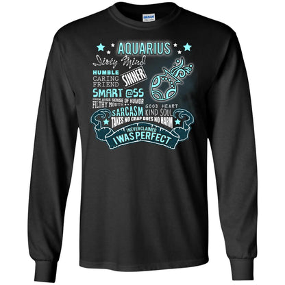 Dirty Mind Humble Caring Friend Filthy Sinner Mouth Good Heart Kind I Never Clamed I Was Perfect Aquarius Birthday Black