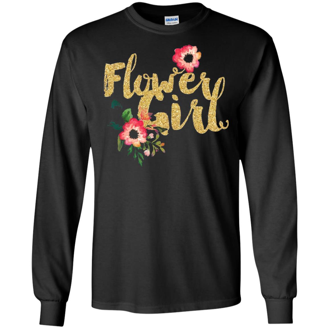 Flower Girl Bridesmaid Wedding Reception T-shirt Black