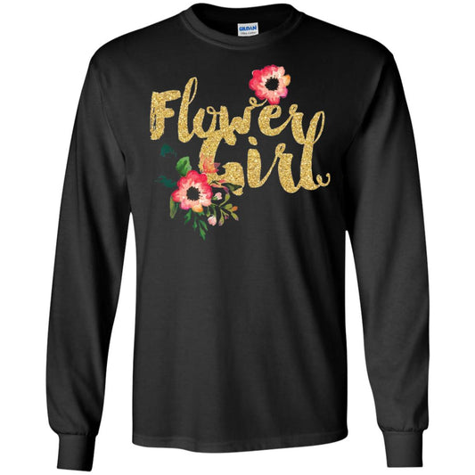 Flower Girl Bridesmaid Wedding Reception T-shirt Black