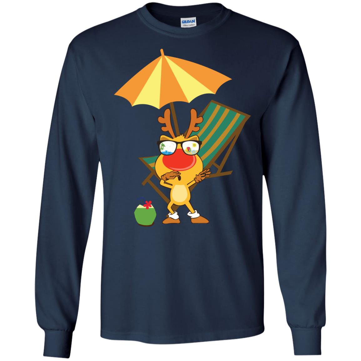 Dabbing Reindeer With Sunglasses Celebrate Xmas In July 2018 Shirt Navy
