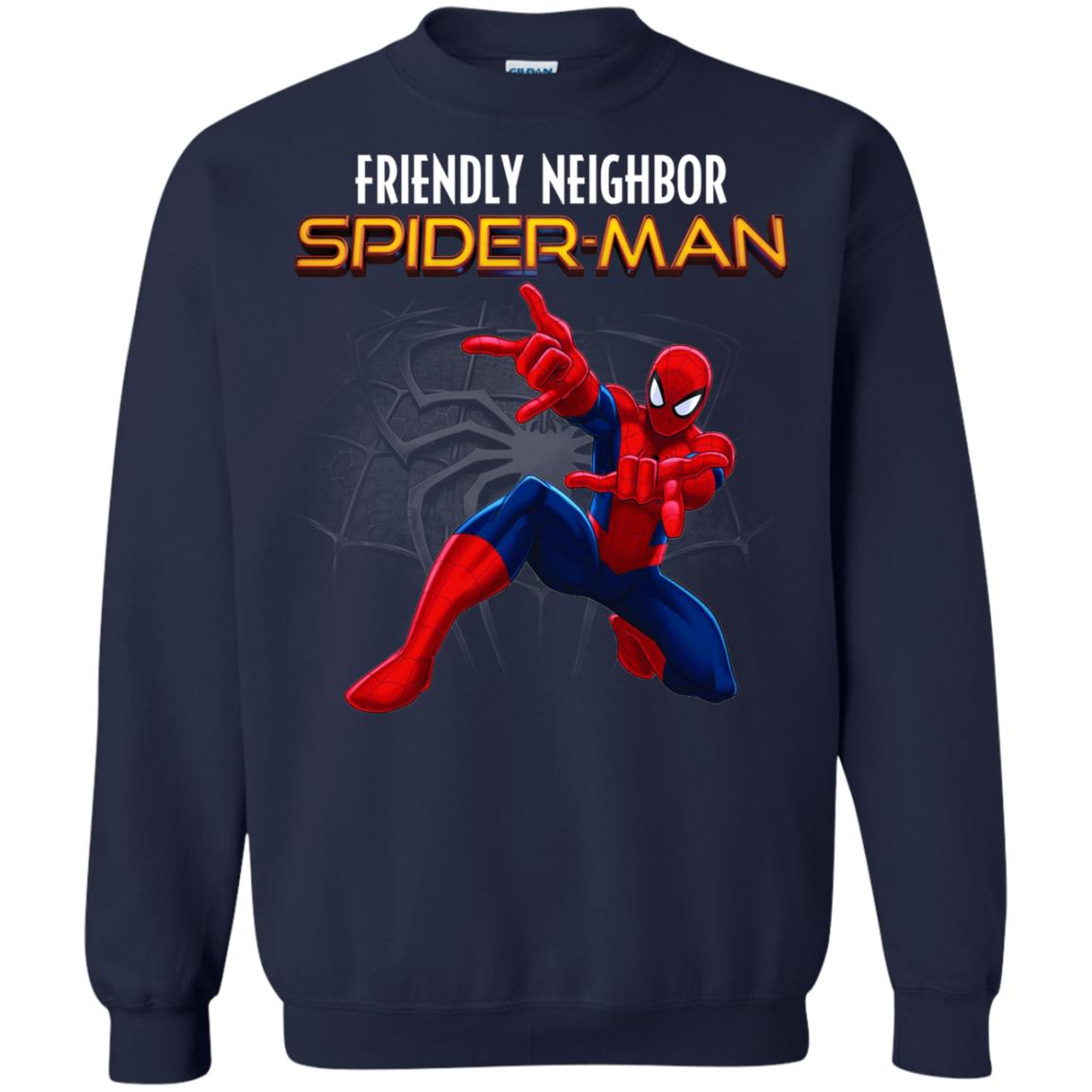Friendly Neighbor Spider Man Movie Fan T-shirt Navy