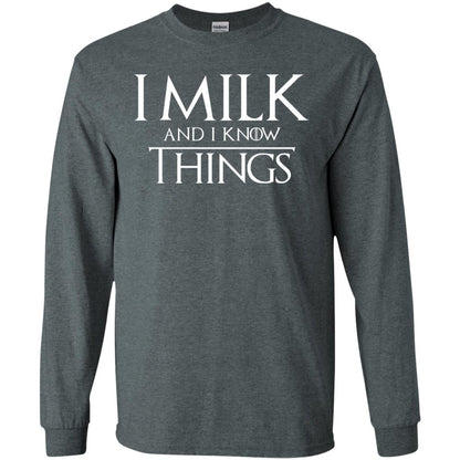 I Milk And I Know Things Game Of Thrones Fan T-shirt Dark Heather