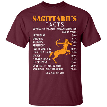 Sagittarius Facts 1 Awesome Zodiac Sign Gift Shirt For Sagittarius Horoscope Maroon