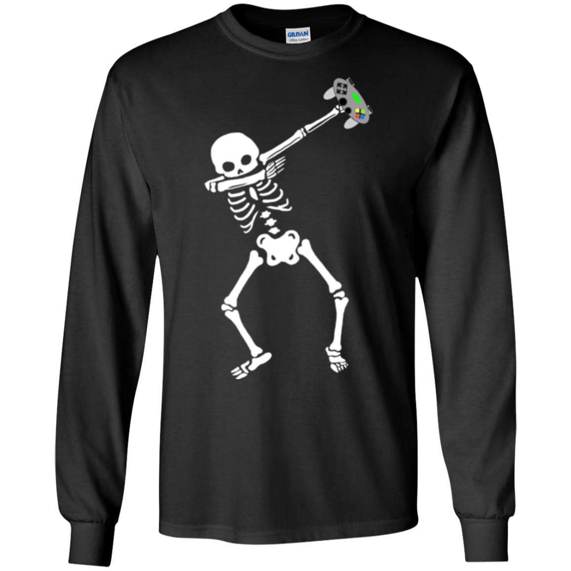 Gamer T-shirt Dabbing Skeleton