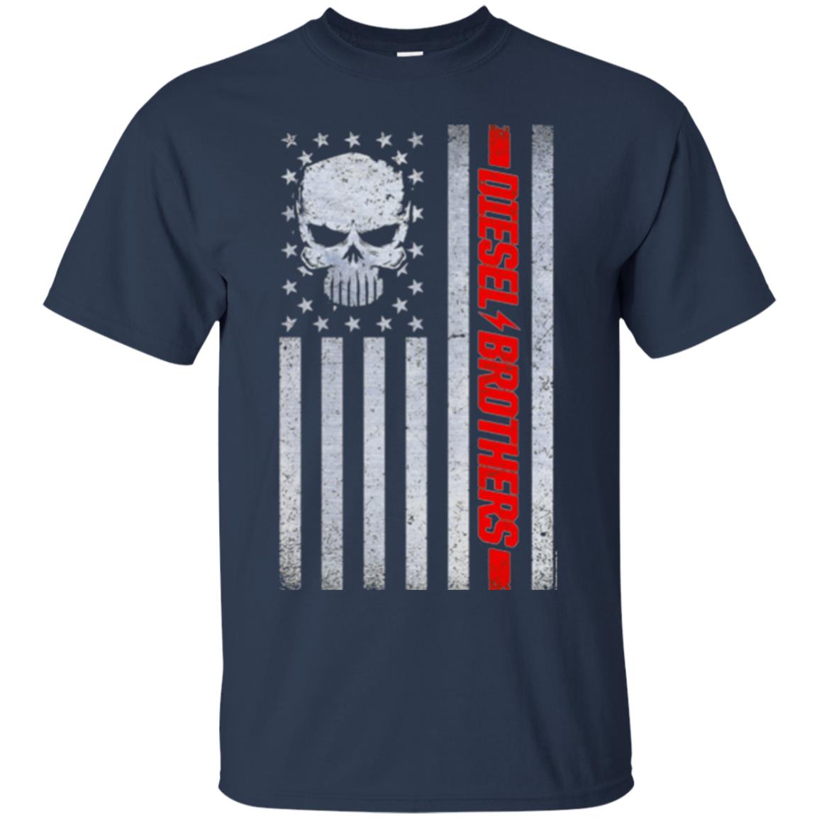 Grungy American Flag Skull T-shirt Diesel Brothers Navy