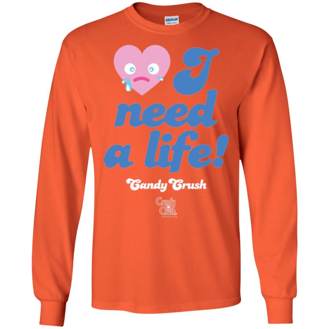 Gamer T-shirt I Need A Life T-shirt Orange