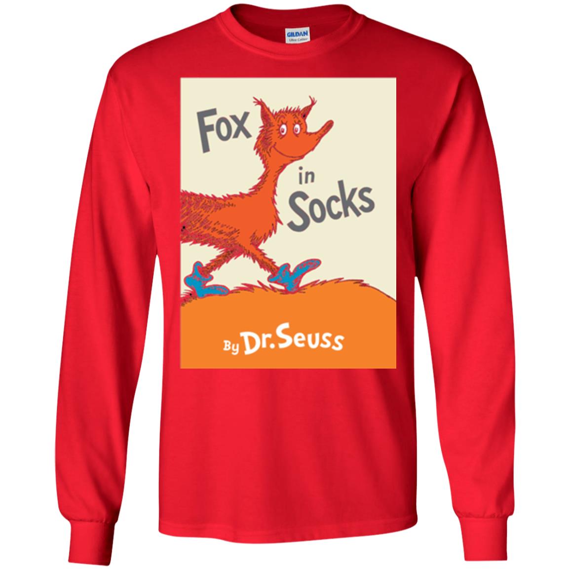 Dr. Seuss Fox In Socks Book Lover T-shirt Red
