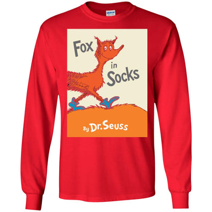 Dr. Seuss Fox In Socks Book Lover T-shirt Red