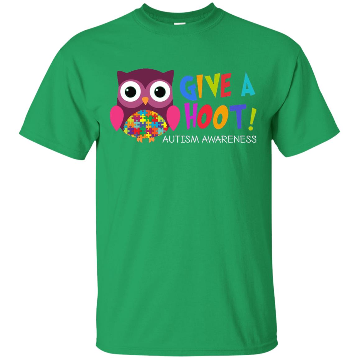 Give A Hoot Autism Awareness T-shirt Irish Green