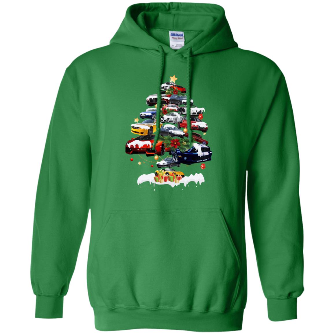 Cars Christmas Tree X-mas Gift Shirt For Mens Or Womens Irish Green