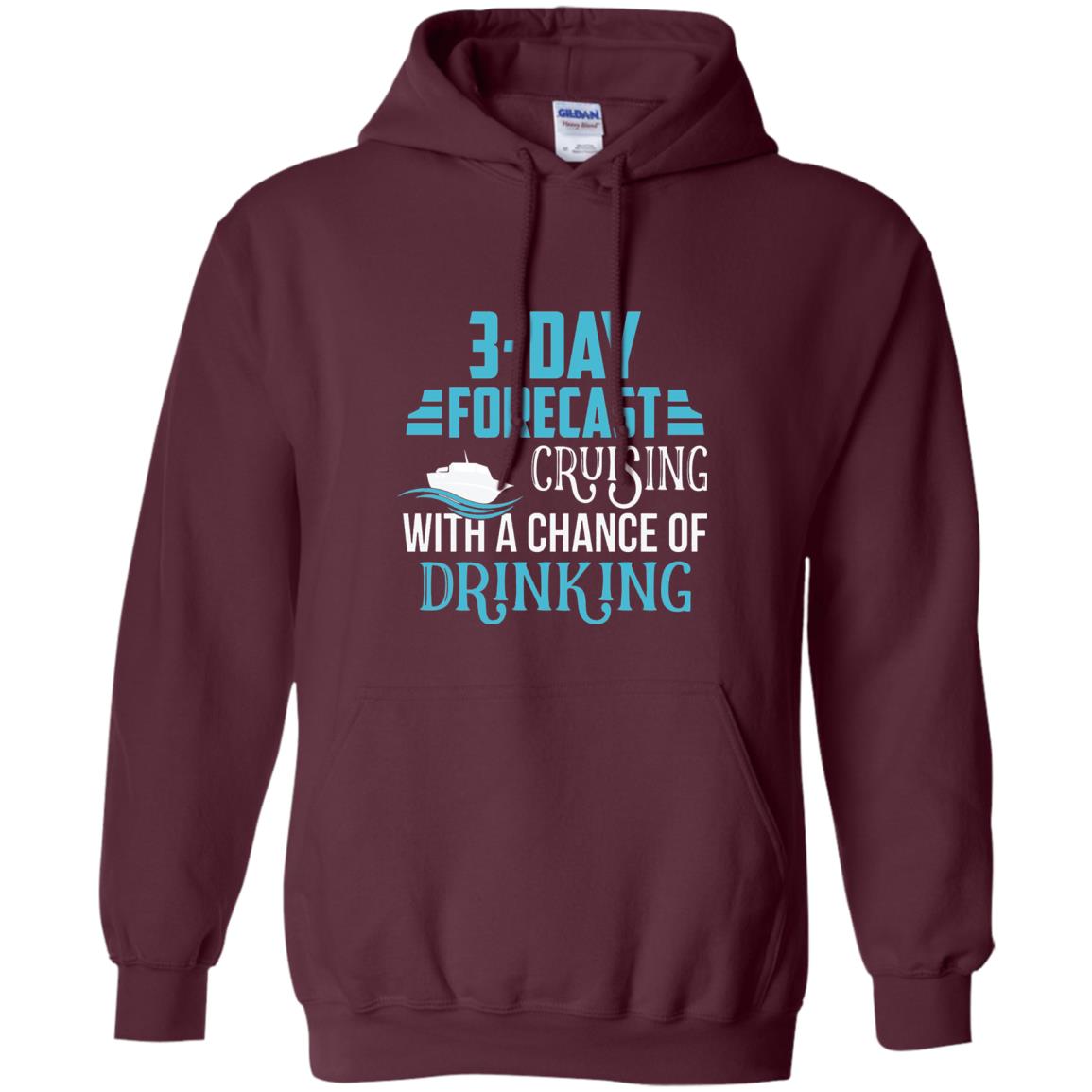 Funny Cruise T-shirt Forecast Cruising With A Chance Maroon