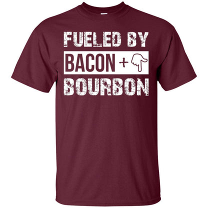 Whisky T-shirt Fueled By Bacon And Bourbon Maroon
